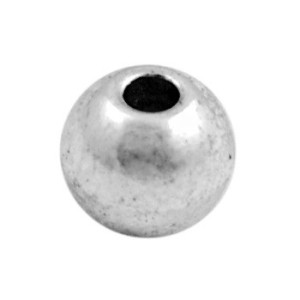 Lot de 50 perles rondes lisses de 4.5mm couleur argent tibetain