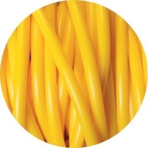 Cordon rond de PVC creux opaque jaune vif-2mm