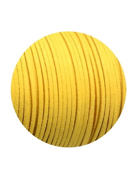 Lacet de suedine 3x1.3mm-jaune-3 metres