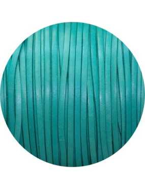 Cordon de cuir plat 3mm turquoise pastel en vente au cm
