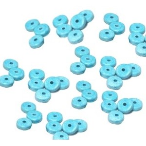 Lot de 20 intercalaires de 6mm en ceramique brute bleus