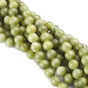 Fil de 48 perles rondes de 8mm en jade vert