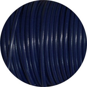 Lacet de cuir rond bleu nuit de 5mm-Espagne-Premium