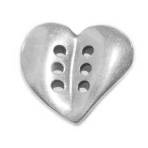 Coeur percé de 6 trous en métal placage argent