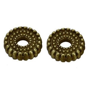 Lot de 10 perles plates picots de 10mm couleur bronze antique
