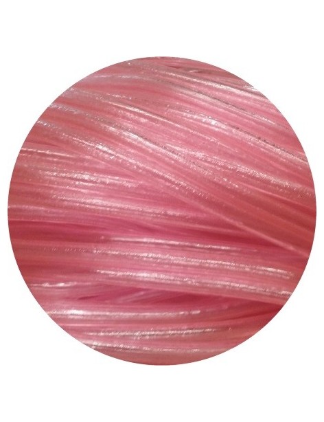Cordon PVC creux translucide de couleur rose vif-3mm