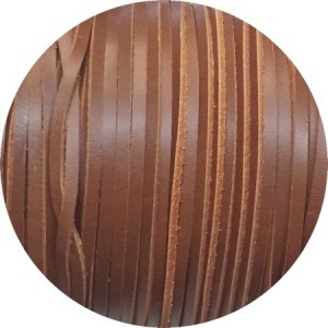 Cordon de cuir plat de 3mm marron london bords droits en vente au cm
