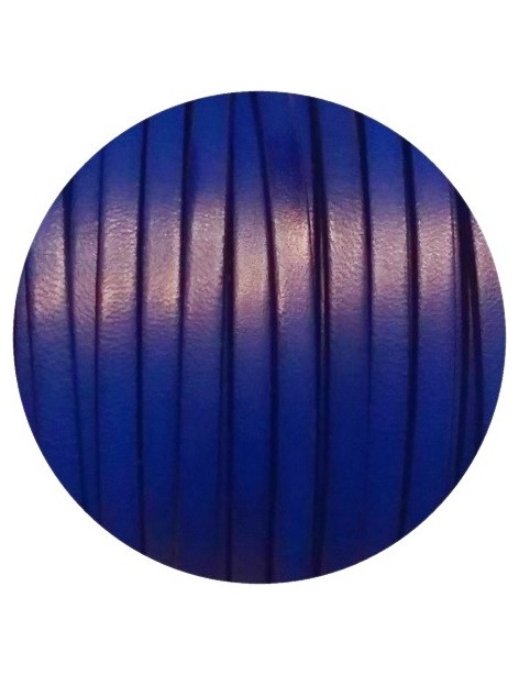 Cuir plat de 5mm de couleur bleu marine vendu au cm