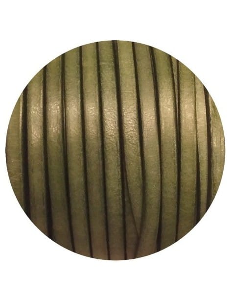 Cuir plat vintage marbré ciré de 5mm vert vendu au mètre