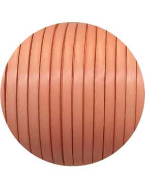 Cuir plat lisse de 5mm orange pastel vendu à la coupe au mètre-Premium