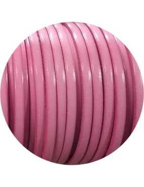 Cuir plat de 5mm lisse  rose clair vendu à la coupe au mètre-Premium