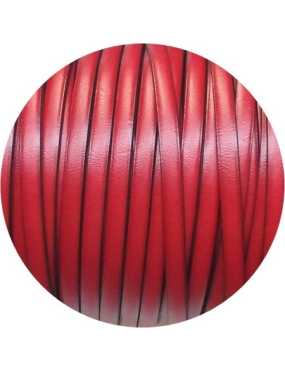 Cuir plat de 5mm rouge cardinal vendu à la coupe au mètre-Premium