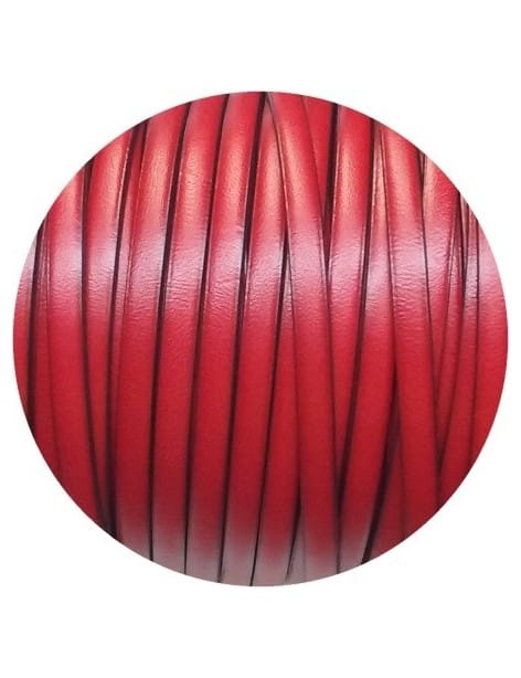 Cuir plat de 5mm rouge cardinal vendu à la coupe au mètre-Premium