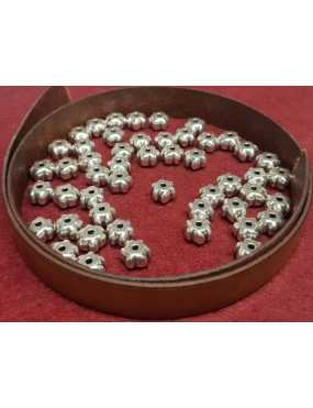 Superbe perle tribale placage argent avec trou de 3mm