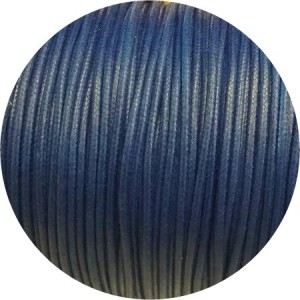 Cordon de coton cire rond de 1.8mm  bleu électrique-Italie