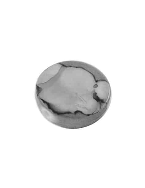 Perle plate ronde grise de 19mm en plastique