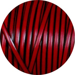Cuir plat lisse de 5mm rouge flamme bords noirs en vente au cm-Premium