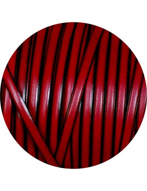 Cuir plat lisse de 5mm rouge flamme bords noirs en vente au cm-Premium