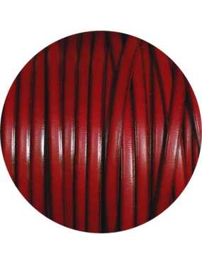 Cuir plat lisse de 5mm rouge flamme vendu à la coupe au mètre-Premium
