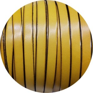 Cuir plat de 10mm jaune marbré vendu au cm-Premium