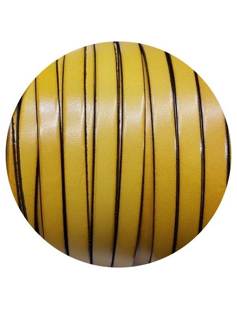 Cuir plat de 10mm jaune marbré vendu au cm-Premium
