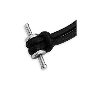 Barre en forme d'haltère de 24mm  servant de fermoir crochet couleur black