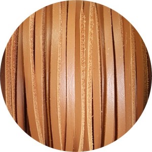 Cordon de cuir carre de couleur camel caramel-3mm