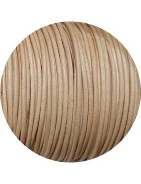 Cordon de cuir rond naturel-2mm-Espagne-Premium