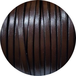 Cuir plat lisse de 5mm chocolat noir en vente au cm