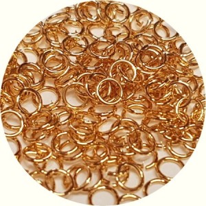 Lot de 100 anneaux ronds de 4mmx0.6mm en laiton couleur or