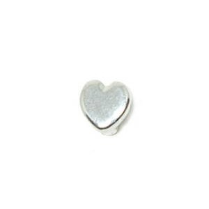 Coeur en métal placage argent pour cuir plat de 3mm