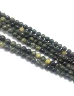 Fil de 105 perles rondes de 4mm en serpentine vertes