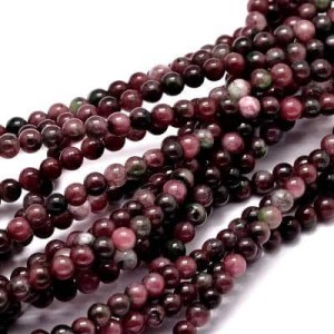 Fil de 90 perles en Jade de Malaisie violet prune de 4mm
