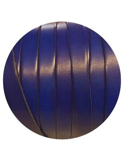 Cuir plat de 10mm bleu marine vif vendu à la coupe au mètre-Premium
