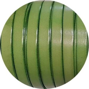 Cuir plat de 10mm vert pistache vendu à la coupe au mètre-Premium