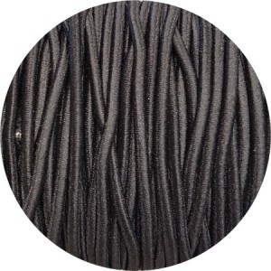 Fil élastique noir de 1mm recouvert de tissu en vente au mètre