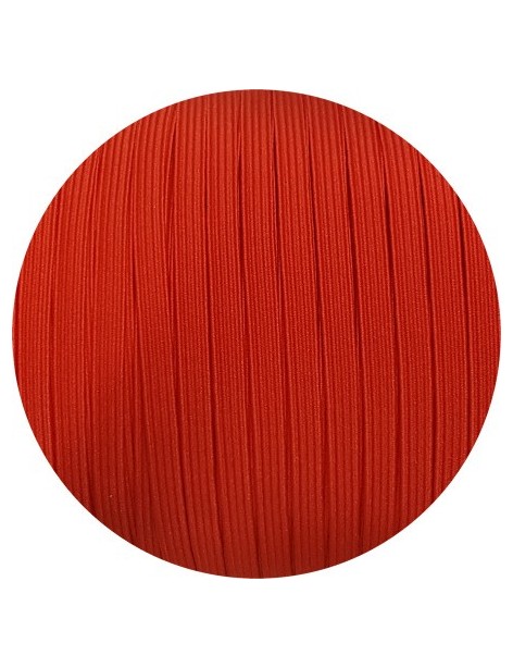 Fil élastique plat rouge bengale de 6mm  fabriqué en France en vente au mètre
