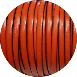 Nouveau cuir plat 5mm de couleur orange en vente au cm