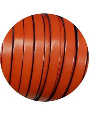 Nouveau cuir plat 10mm de couleur orange en vente au cm