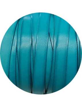 Cuir plat de 10mm bleu turquoise soutenu vendu au mètre-Premium