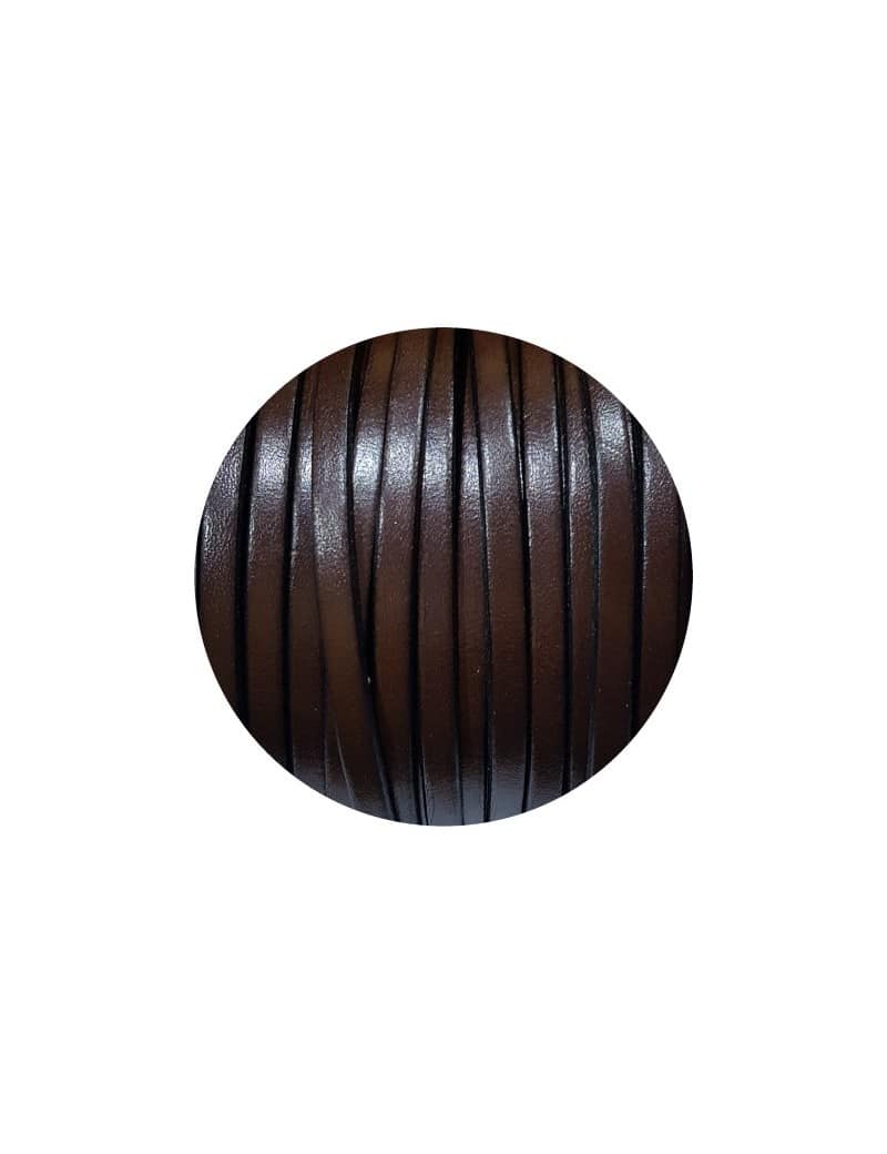Cuir plat lisse de 5mm chocolat noir vendu au mètre