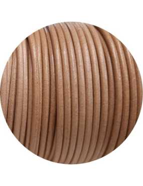 Cordon de cuir rond naturel-3mm-Espagne-Premium