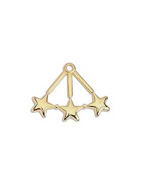 Pampille triangle de 22mm avec 3 étoiles en métal couleur or