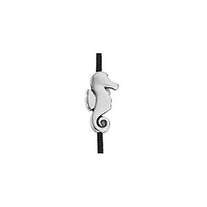 Passant hippocampe en placage argent avec un trou de 1.5mm