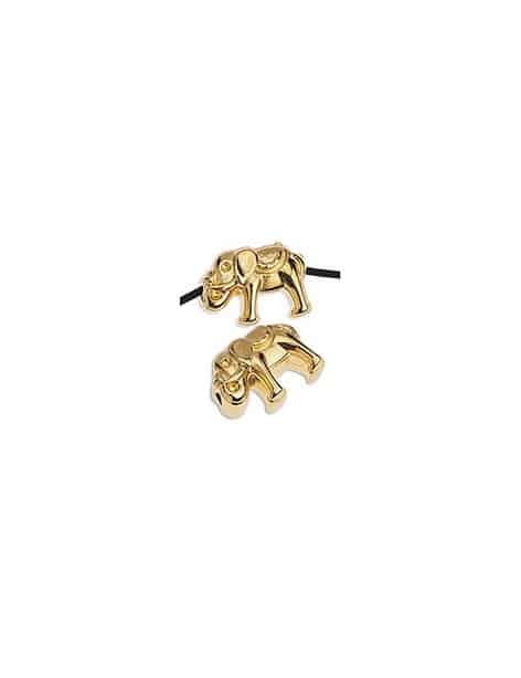 Une perle éléphant en métal couleur or avec un trou de 1.5mm