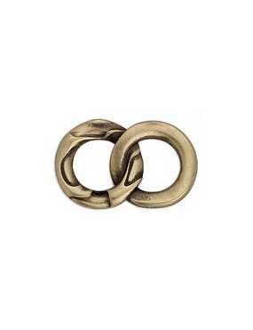 Double anneaux soudés entrelacés de 23mm couleur bronze