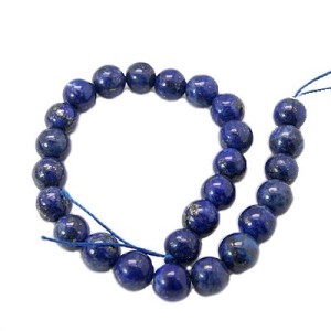Fil de 19 perles ronde lapis lazuli de 10mm bleues
