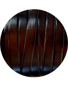 Cuir plat de 10mm marron très foncé vendu à la coupe au mètre-Premium