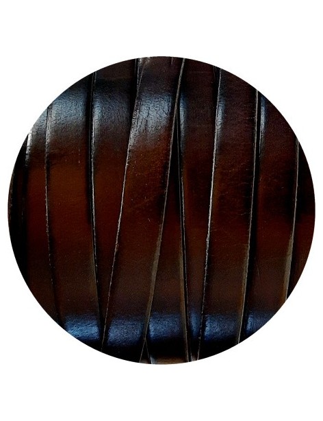 Cuir plat de 10mm marron très foncé vendu à la coupe au mètre-Premium