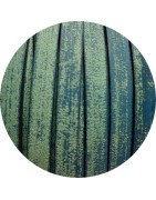Cuir plat vintage 5mm couleur bleu délavé jauni-vente au cm